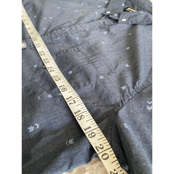 RETROFIT Brand Mfg Mens Blue Gray Arrows Short Sheeve Button Sz‎ S - Picture 4 of 7